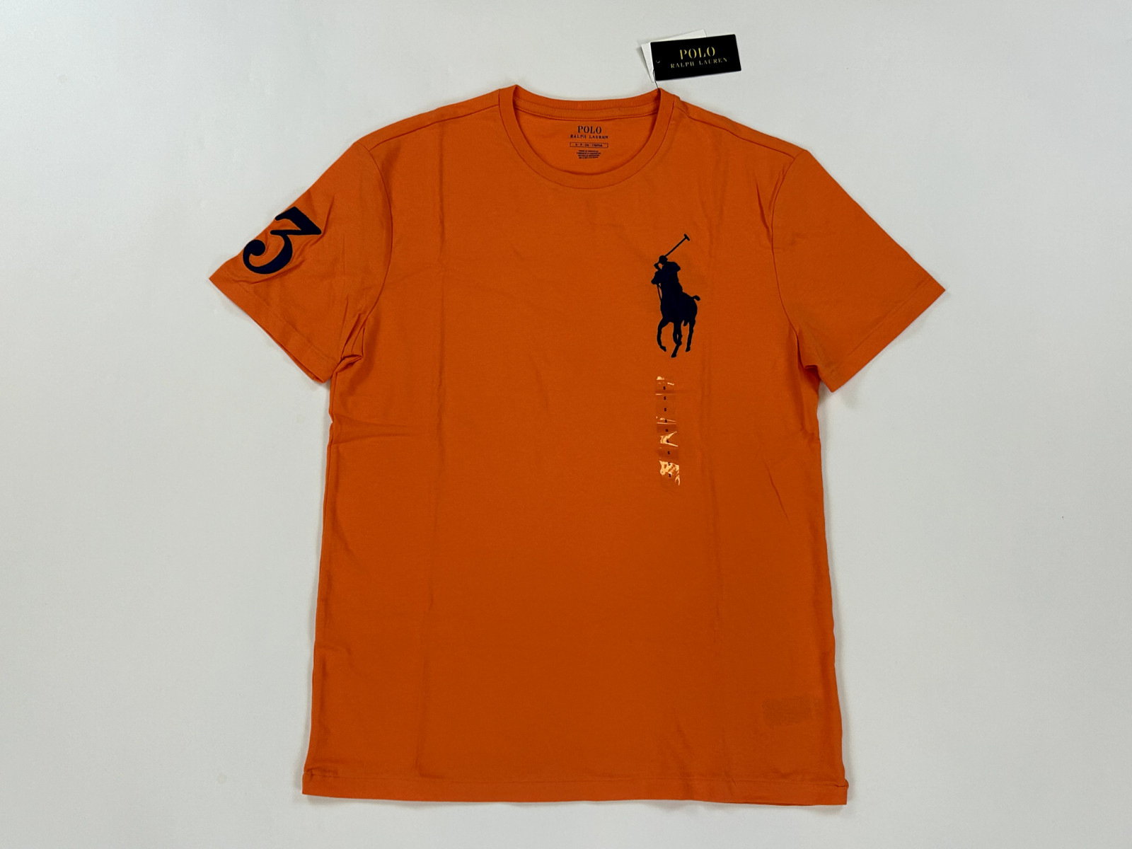 Однотонная футболка Polo Ralph Lauren Big Pony - Оранжевый (темно-синий) - Размер: Маленький