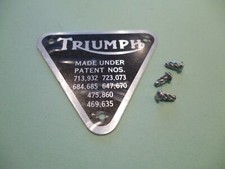 70-4016  3TA 5TA T100 T110 T120  TIMING COVER PATENT PLATE BADGE E4016 & RIVETS