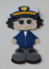 Coast Guard Gal Black Hair. Scrapbook, Card Making Paper Piecing
