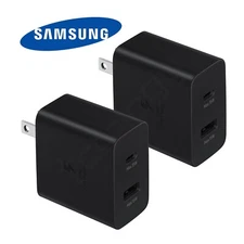 Original Samsung TA220 35W PD Power Adapter Duo Super Fast Wall Charger - 2 Pack