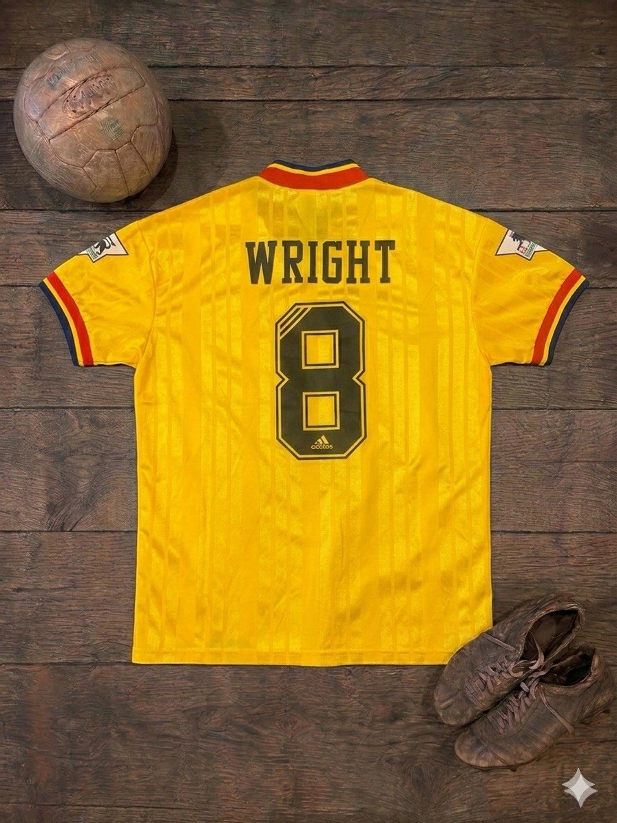 Arsenal 1993/94 Away Yellow Retro Soccer Jersey JVC Football Shirt