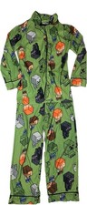 MINECRAFT Green Long Sleeved Flannel Pajamas Boys Size 6/7