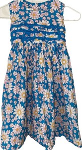 Strasburg Girls 5Y Dress Blue Smocked Maxi Floral Tie Cottagecore Country Easter