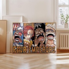 One Piece Four Emperors Poster, Luffy Shanks Yonko Anime Wall Art