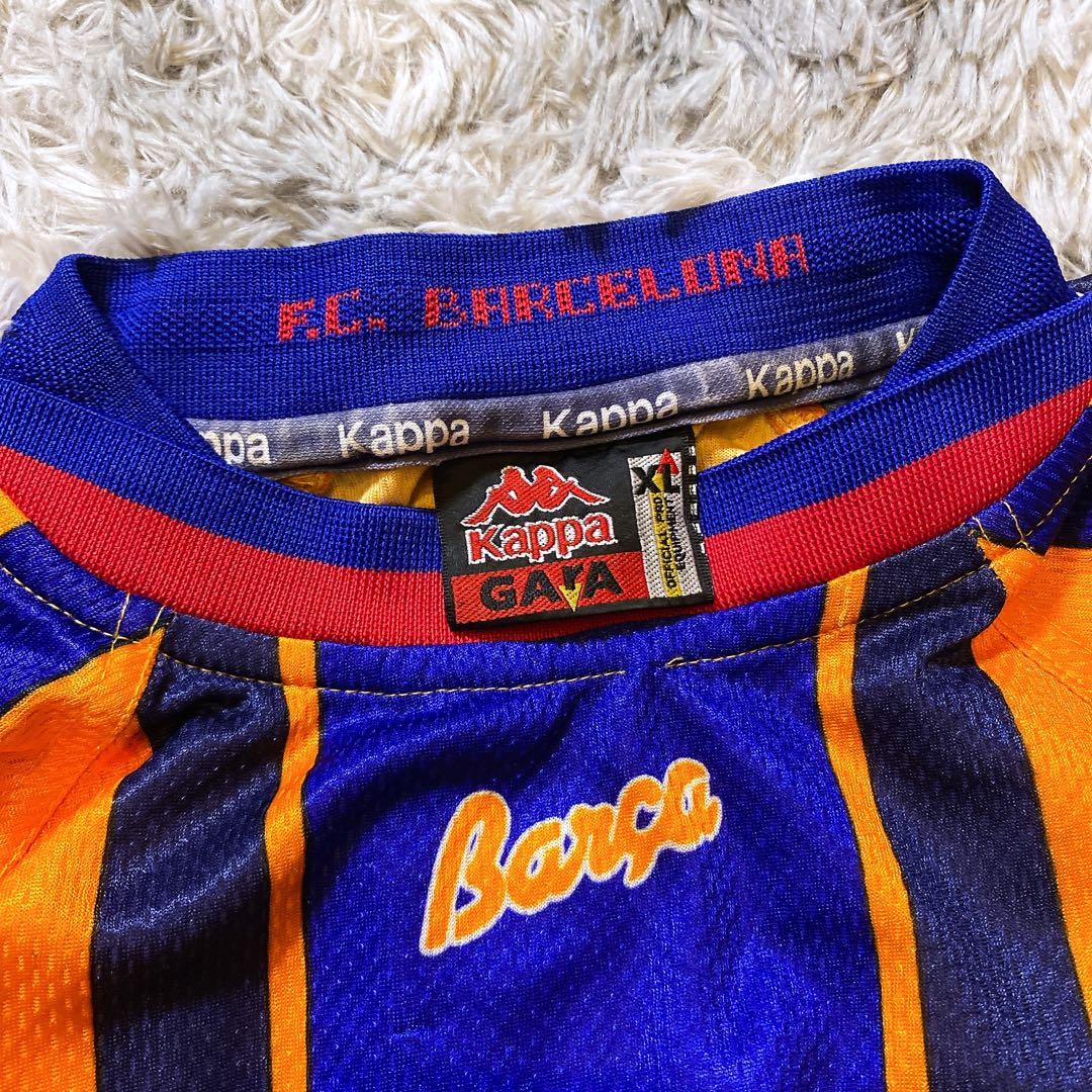 1997-98 kappa バルセロナ　アウェイユニフォーム フィーゴ Kappa 1997-98 FC Barcelona Away Jersey Figo XL Orange