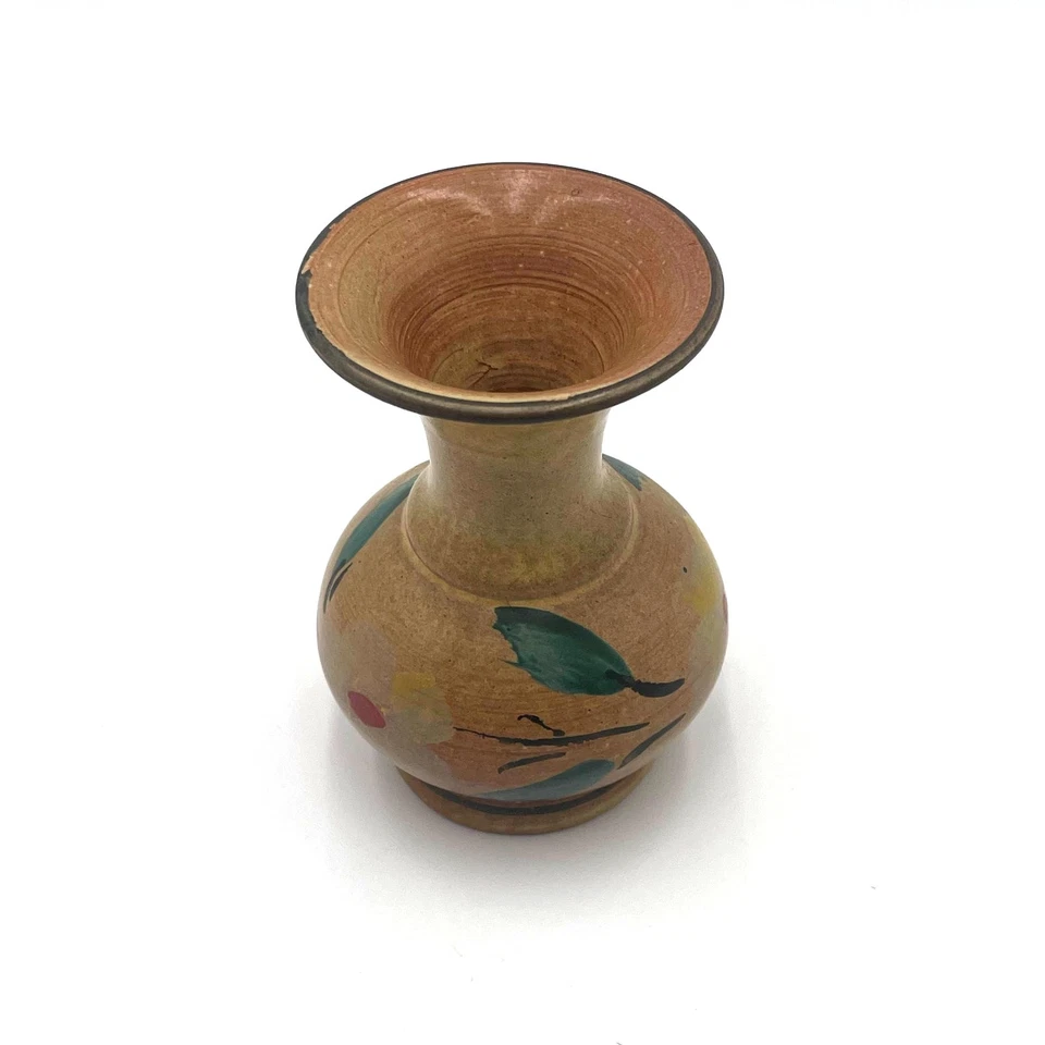 Handmade Greek Pottery 5" Hand Painted Red Clay Vase by Kardiakos Triantos - Image 2 of 4