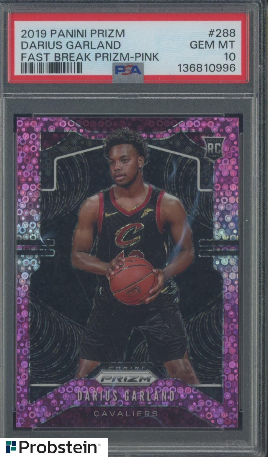 2019 Panini Pink Fast Break Prizm #288 Darius Garland RC Rookie 9/50 PSA 10