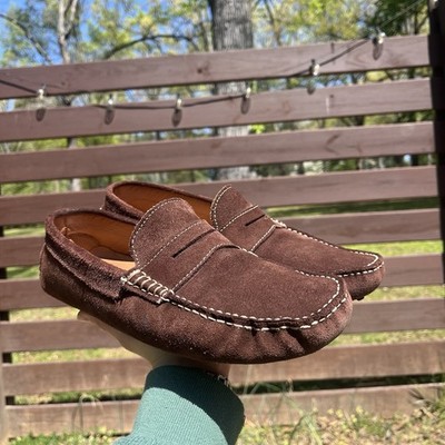 Jack Erwin Brown Suede Loafers. Men display picture 1