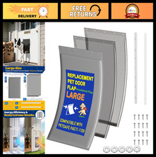 Insulated 3-Flap Dog Door Replacement Kit - Clamp, Back Plate, Screws  Washers