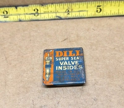 Vintage Tin - DILL Super Seal Valve Insides Antique Automotive Accessory Display