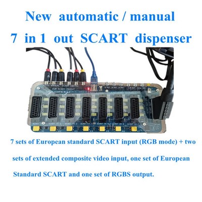New Automatic/Manual SCART SWITCH Distributor Converter 7 In 1 Out Divider