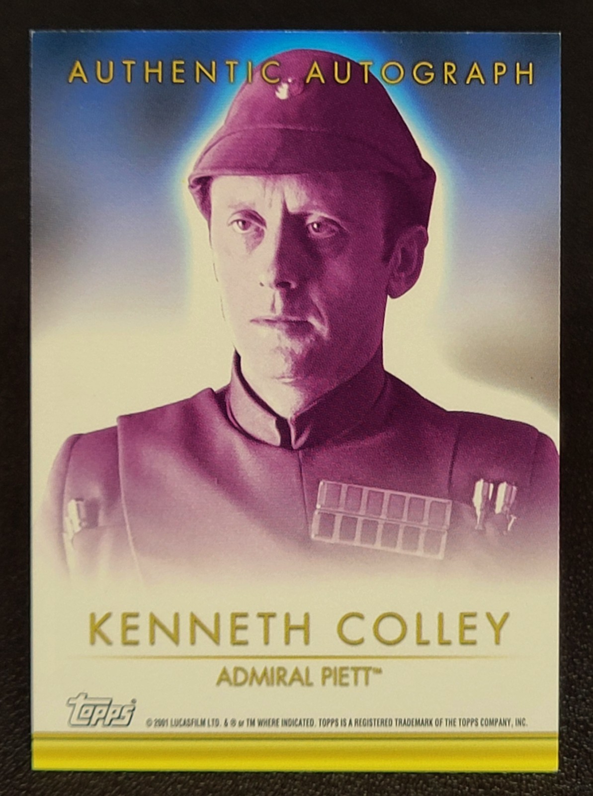 Admiral Piett / Kenneth Colley 2001 Topps Star Wars Evolution On Card Auto view 2