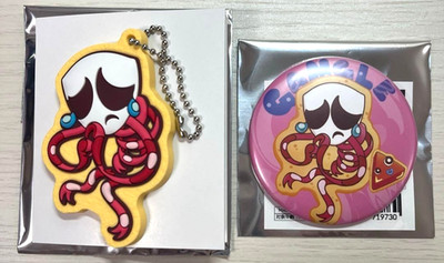 The Amazing Digital Circus Charabake Gangle Tin Badge Rubber Keychain Set of 2