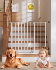 29.5 40.75" Baby Gate for Stairs, 30" Tall Dog Gates for Doorways Hallways, Sa