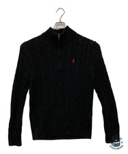 POLO RALPH LAUREN Half-zip cable knit Size: M Black Men