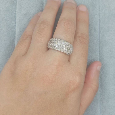 Natural Round Diamond Cluster Men's Ring Anniversary Gift 14K White Gold 1.45Ct