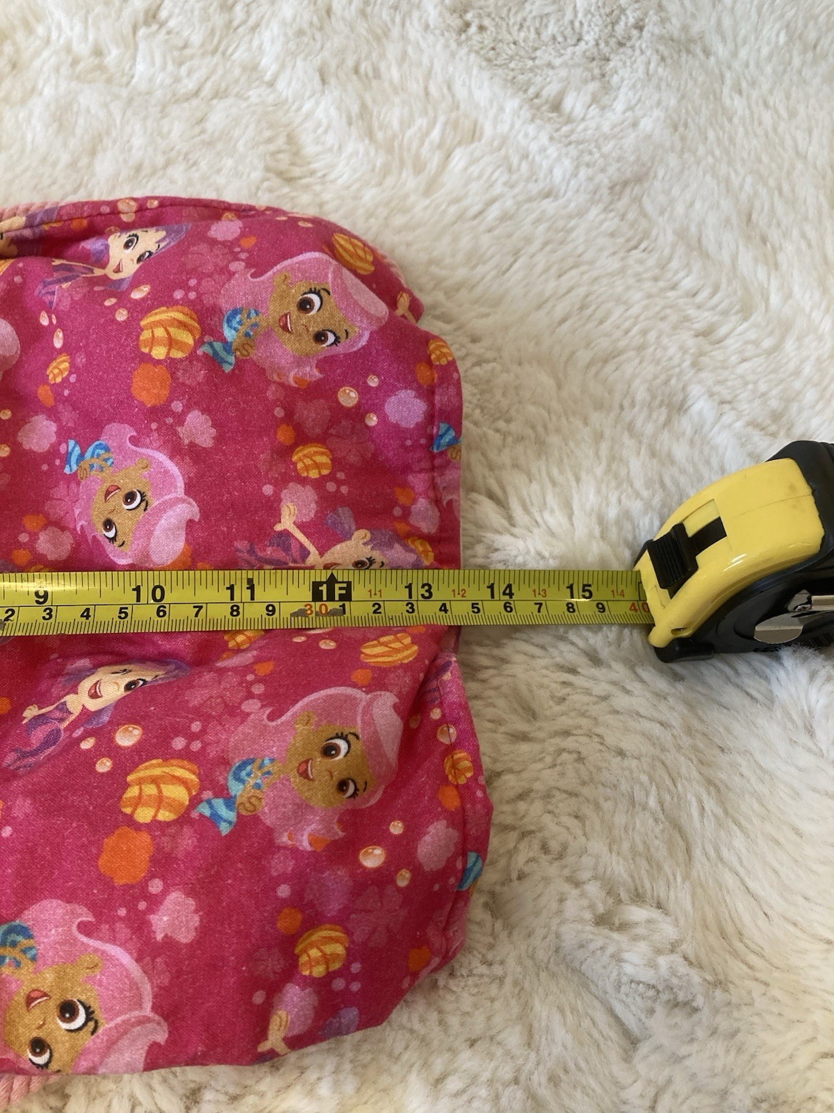 Bubble Guppies Lot 13” Pink Drawstring Backpack with 8” Molly and Bubble Puppy