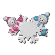 Snowmen Family of 2 3 4 5 Personalized Christmas Ornament