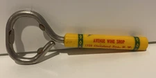 Vtg 1950s Advertising Bottle Opener Hand-Held Church Key Avenue Wine Shop Canton
