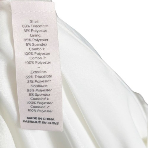 Mini Vestido Cinq a Sept Odele Manga Abullonada Acanalado Blanco Recorte Espalda Para Mujer’s 10 - Imagen 8 de 10