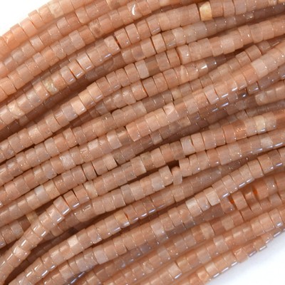2x4mm natural orange sunstone heishi disc beads 15.5'' strand