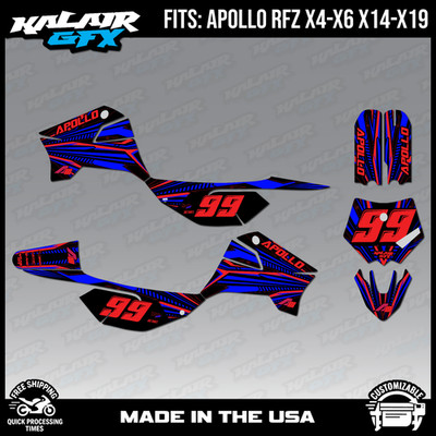 Graphics Kit for Apollo RFZ X4 X5 X6, X14 to X19 Prime Series - Red Shift