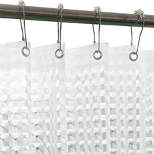3D Crystal Clear Plastic Shower Curtain Liner, 72x72 Inch Thin Lightweight