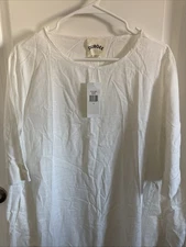 Dubgee By Whoopi Womens Size Small White Cotton Cocoon Dress