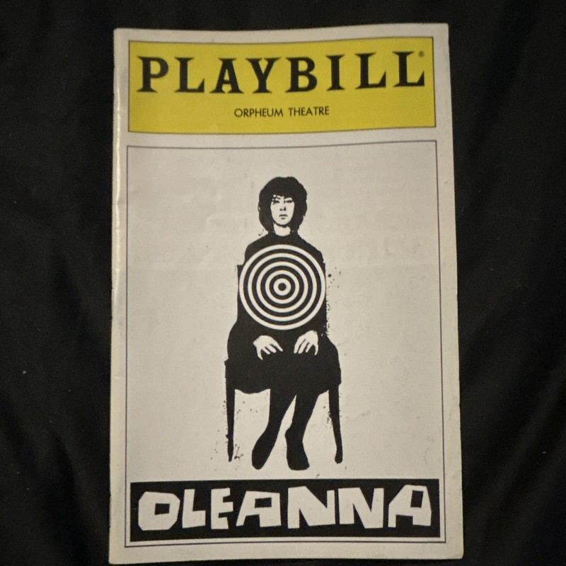 Playbill Orpheum Theatre Oleanna Playbill Theater Program
