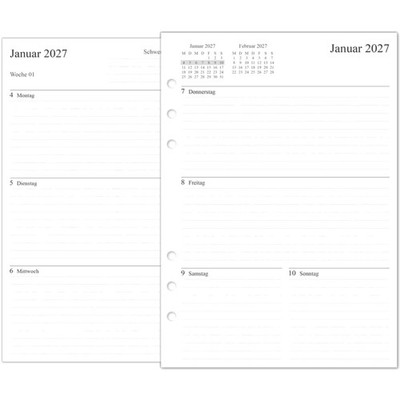 Wochenplaner A5 2027 Wochenblatt Filofax Organizer Papier