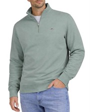 GANT Mens Regular Shield Half Zip Sweatshirt Ceramic Grey