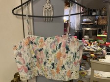 Abercrombie Fitch Floral Cropped Camisole Top Cotton Spaghetti Straps XL
