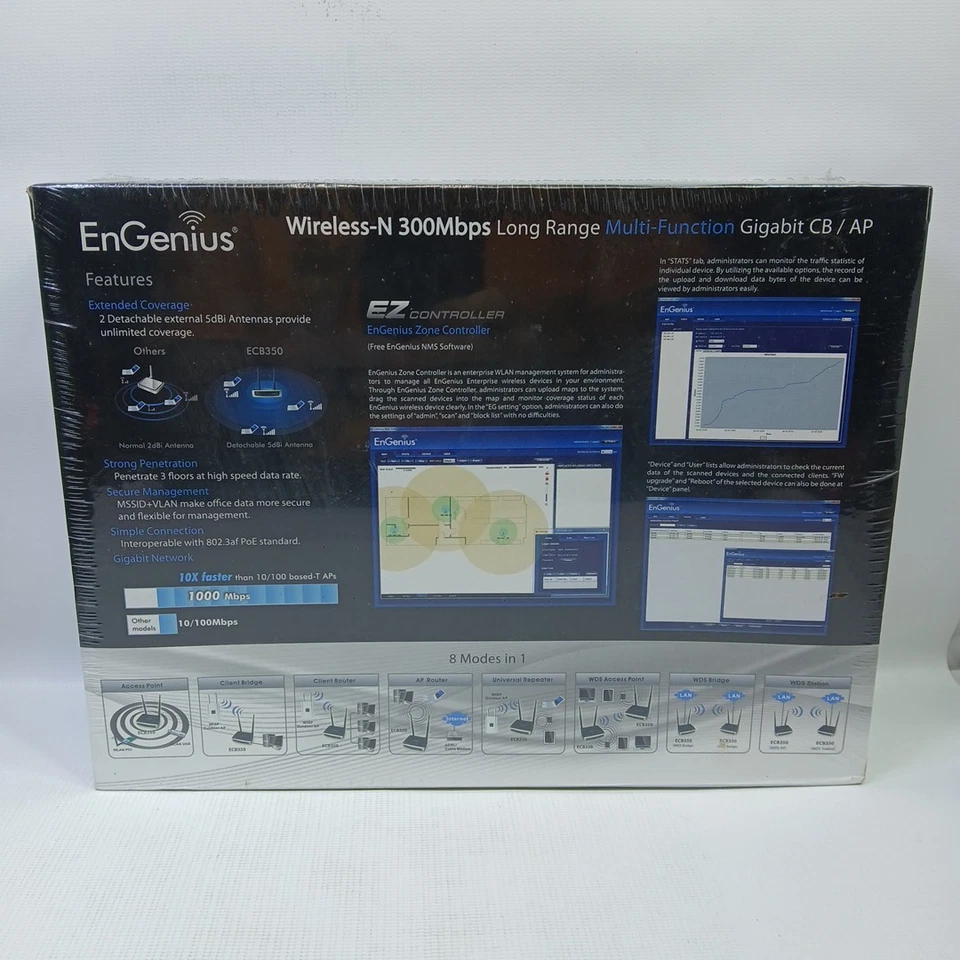 EnGenius ECB350 Wireless-N 300 Mbps Long Range Gigabit Access Point PoE - NEW - Image 4 of 4