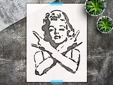 Marilyn Monroe Portrait Wall Art Stencil for Vintage Home Decor - StencilAir