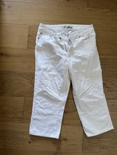 Chico's White Platinum Denim Capris Pants - Size 1 M 