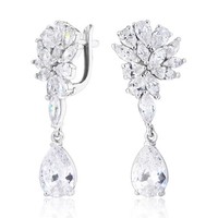 Ohrringe Creolen 925 Silber Zirkonia Steine Echtschmuck Damenschmuck