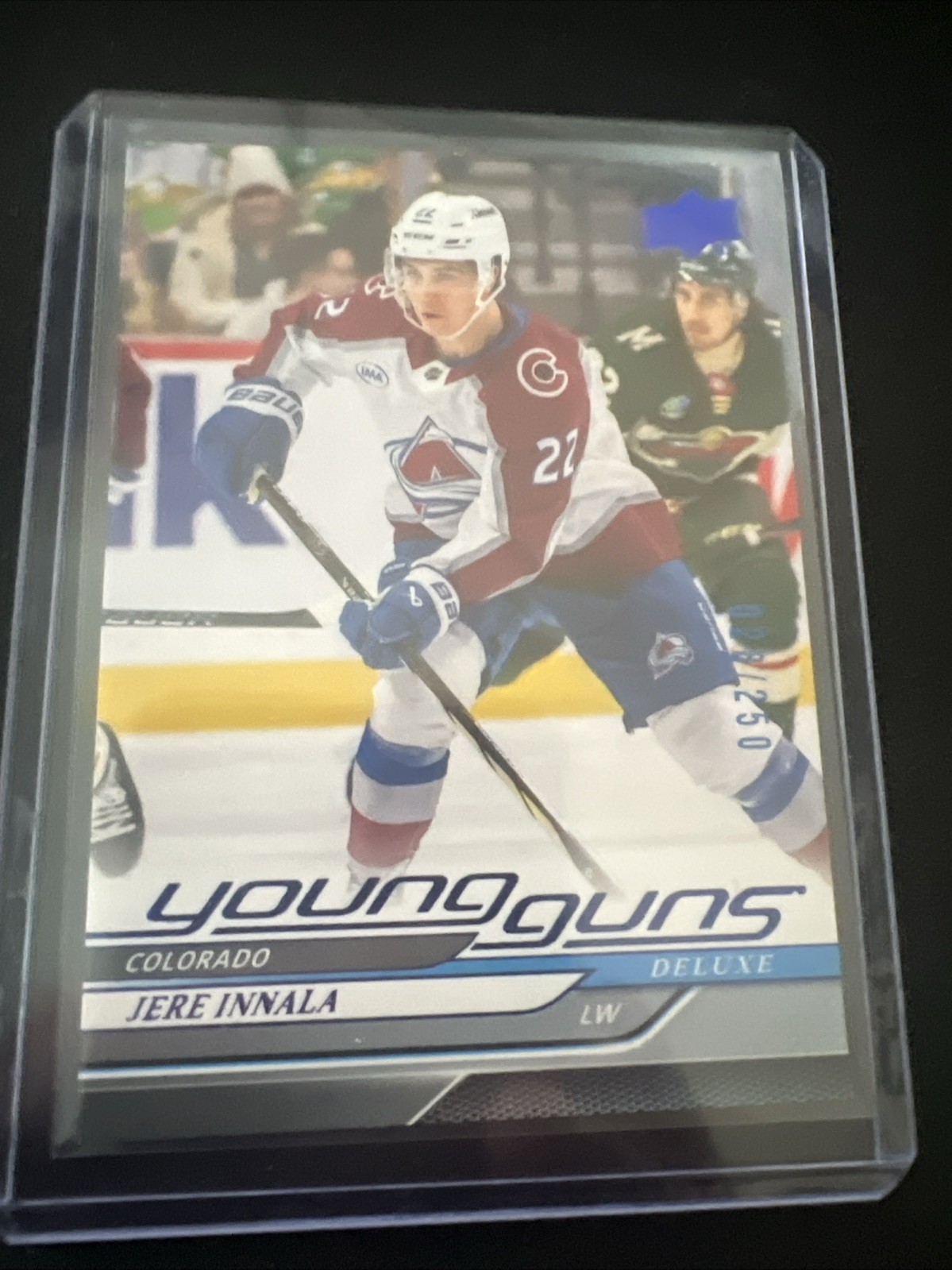 2024-25 UD Extended 713 Jere Innala Young guns Deluxe /250 Colorado Avalanche RC