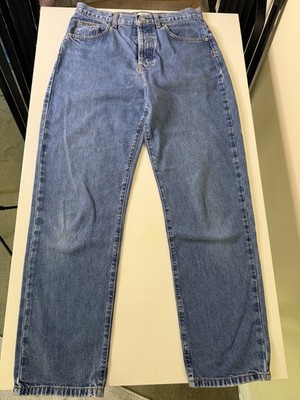 Calvin Klein Jeans Easy Fit Size 7 Dark Stone Wash Vintage 90s Button Fly Denim