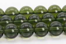10MM Genuine Natural Moldavite Meteorite AAA Czech Republic Round Loose Bead 15"