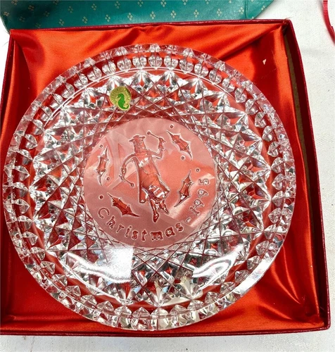 Vintage Waterford Crystal Christmas 1995 Collector Plate Home Dining Collecting