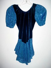 Ladies Girl Blue Sequin-Gymnastics-Dance-Tumbling-Ice Skating Costume-Leotard-AM