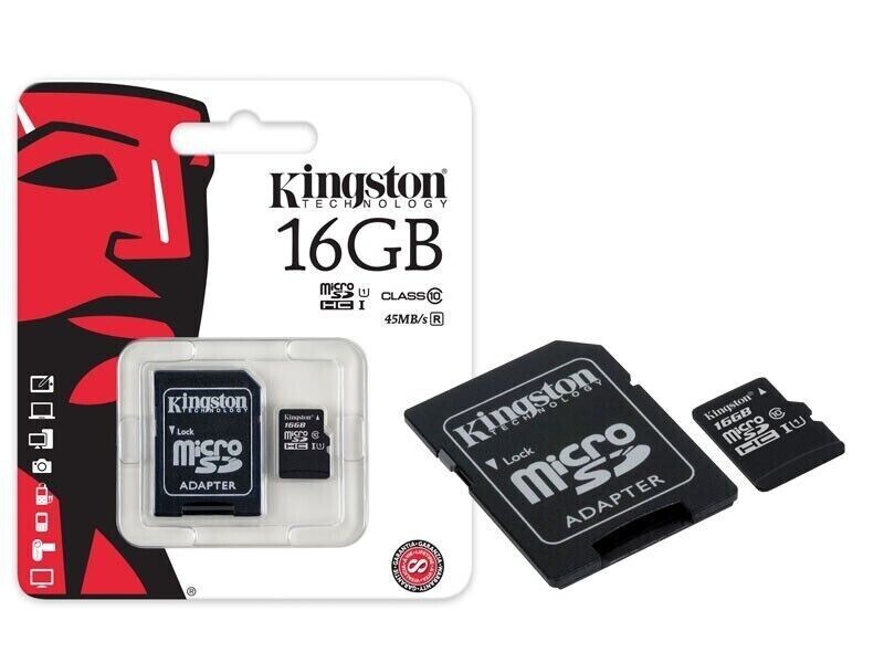 MICROSD KINGSTON 16GB CLASSE 4 MICRO SD SDHC SDC10/16GB MEMORIA CARD SMARTPHONE