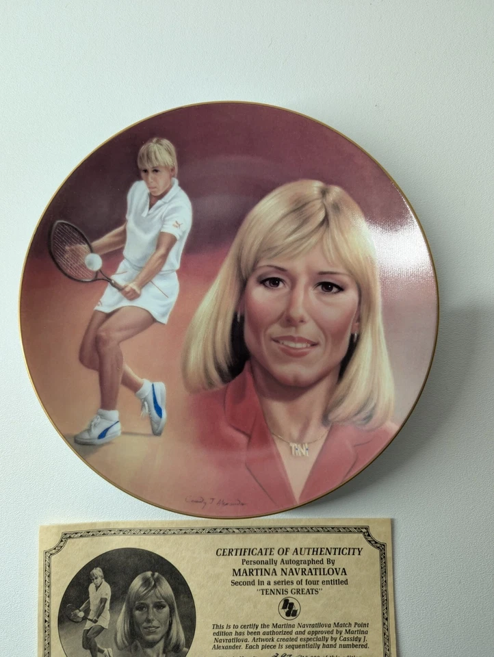 Martina Navratilova Autographed Signed Hackett American 8 &1/2 Inch Plate COA - Image 2 of 4