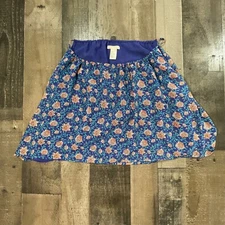 H&M Top Womens 2 Blue Regular Floral Ruched Boat Neck Casual Sleeveless Crop