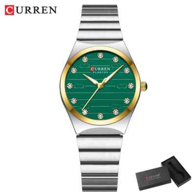 Damen Luxus Quarz Uhr Edelstahl Armband Leuchtzeiger Wasserdicht