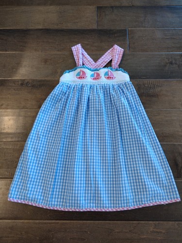 LIL CACTUS Girls darling smocked dress Spring Summer - size 6 6Y