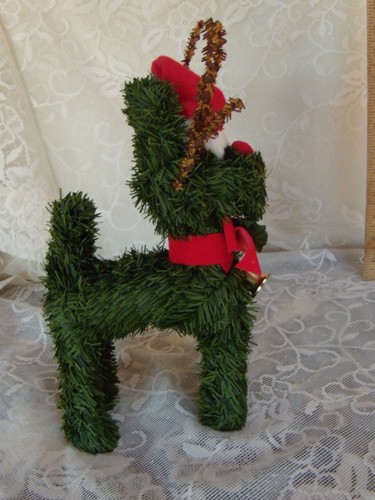Vintage Reindeer Green Garland Reindeer with antlers Christmas  Figure 12" H - Bild 7 von 10