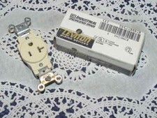 Leviton 5361-I Single Receptacle 20A 125V Ivory NEW Open Box 