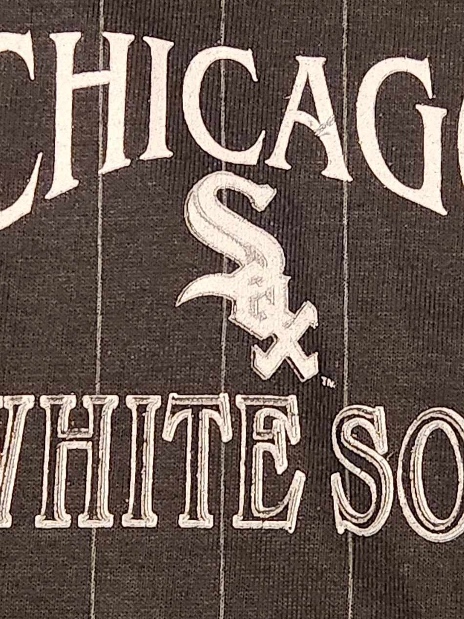 Maglia maglia gessato vintage prima fila 1992 Chicago White Sox uomo XL