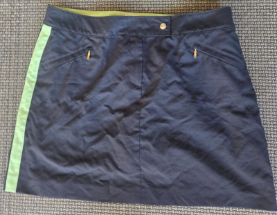 Izod Golf Skirt Skort Sz 12 XFG Cool FX Black Blue Zipper